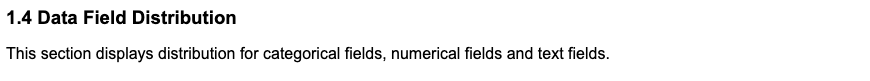 Data Field Distribution