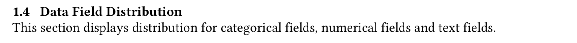 Data Field Distribution