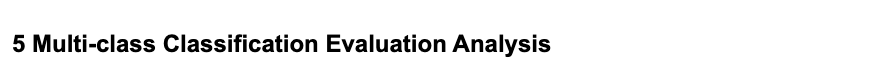 Multi-Class Classification Evaluation